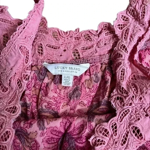 Lucky Brand Eyelet Floral Tank - Picture 4 of 6